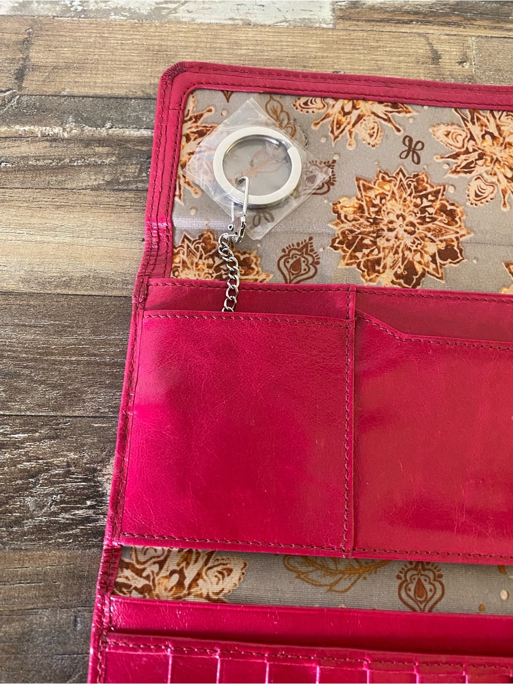HOBO Leather Wallet Clutch - Fuchsia Pink - Picture 9 of 15